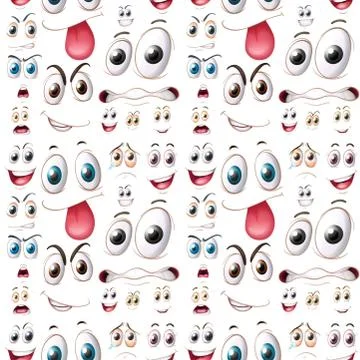 Seamless emotions Stock Illustration