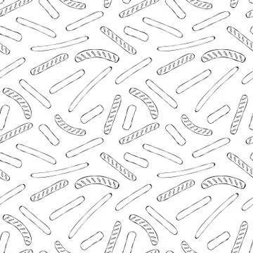 Seamless Endless Background Pattern of Different Sausages. Food Collection. R Stock Illustration