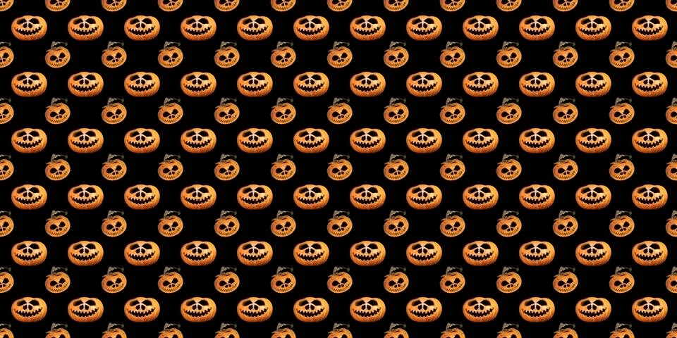 Seamless endless halloween pumpkin pattern. Festive background. Stock Photos