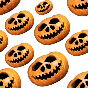 Seamless endless halloween pumpkin pattern. Festive background. Stock-Fotos