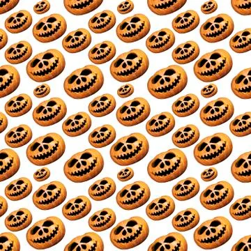 Seamless endless halloween pumpkin pattern. Festive background. Stock Photos