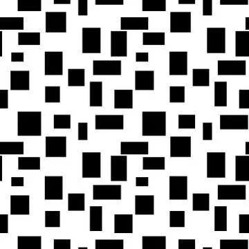 Seamless endless infinity pattern of geometric black rectangle shapes. Drawing Stockillustratie