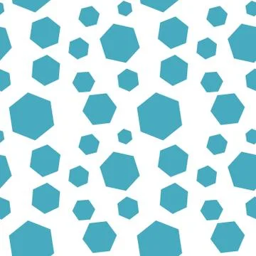 Seamless endless infinity pattern of geometric blue hexagon shapes. Drawing for Stock Illustration