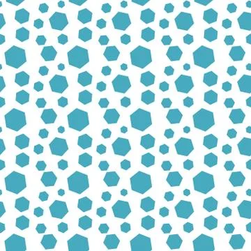Seamless endless infinity pattern of geometric blue hexagon shapes. Drawing for Foto stock
