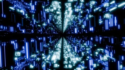 Seamless endless looping animation of the rotational movement high-tech elements Stock Footage 305397446