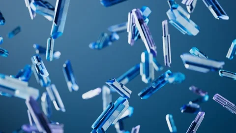 Seamless, endless looping animation of shiny blue crystals falling indefinitely. Stock-Footage 201235895
