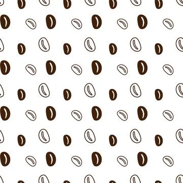 Seamless endless pattern with coffee beans in trendy shades. Repeat texture Illustrazione stock
