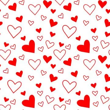 Seamless endless pattern in the form of hearts. Vector repeat texture. 스톡 일러스트