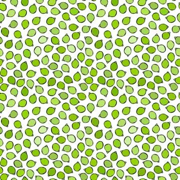 Seamless Endless Pattern of Green Peeled Pea Pod. Healthy Bio Vegetarian Food Stock Illustration