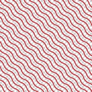 Seamless endless pattern of red diagonal wavy lines on a transparent backgr.. Stock Illustration