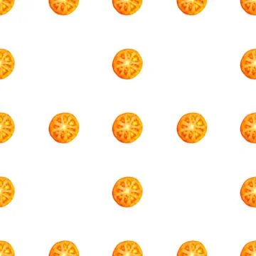 Seamless endless pattern of slices of juicy ripe red tomato. Design for wrapping Foto stock