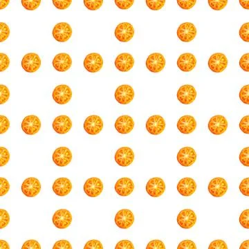 Seamless endless pattern of slices of juicy ripe red tomato. Design for wrapping Foto stock