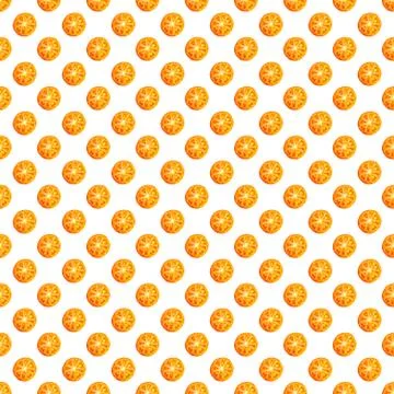 Seamless endless pattern of slices of juicy ripe red tomato. Design for wrapping Stock Photos