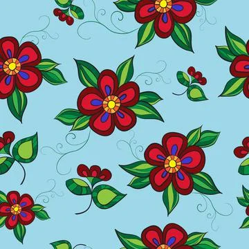Seamless endless seamless floral pattern texture with flowers and butterflies. イラスト素材