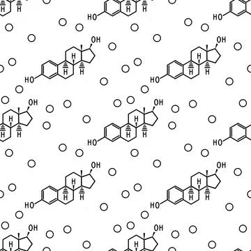 Seamless estradiol pattern Stock Illustration