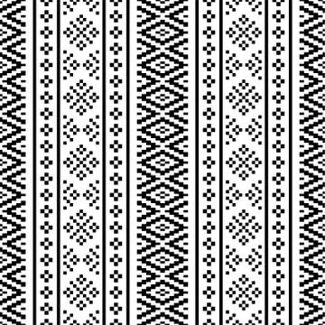 Seamless ethic pattern. Horizontal Motif. Stripe Tribal Pattern in black and  Stock Illustration
