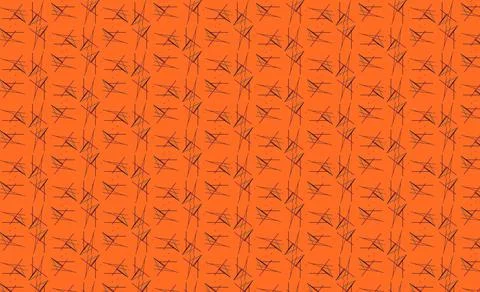 Seamless ethnic and geometric pattern for fabric, Textile ornament in an orange Stock Photos
