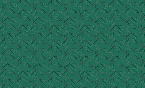 Seamless ethnic and geometric pattern for fabric, Textile ornament in a green co Stock Photos