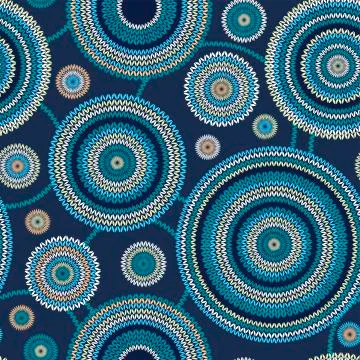 Seamless Ethnic Geometric Knitted Pattern. Style Circle Backgrou Stock Illustration