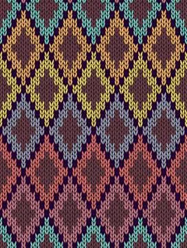 Seamless Ethnic Geometric Knitted Pattern Stock Illustration