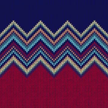 Seamless Ethnic Geometric Knitted Pattern Stock Illustration