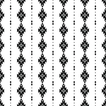 Seamless ethnic pattern with abstract folk stripe. Tribal vector illustration. Stock Illustration