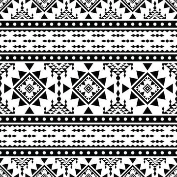 Seamless ethnic pattern with abstract geometric. Native American illustration. Stock Illustration