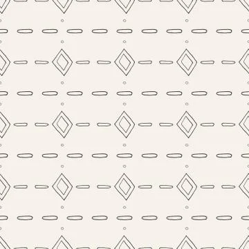 Seamless ethnic pattern. Black and white vector illustration. Stock Illustration