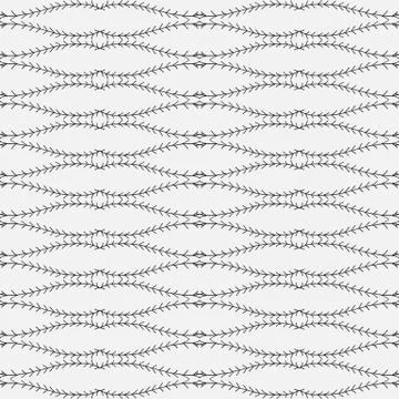 Seamless ethnic pattern. Black and white vector illustration. Stock Illustration
