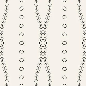 Seamless ethnic pattern. Black and white vector illustration. Stock Illustration