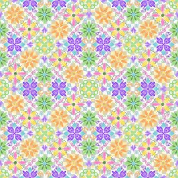 Seamless ethnic pattern. Colorful tile print Stock-Illustration