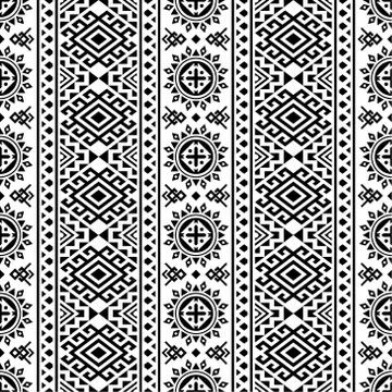 Seamless ethnic pattern frame background Stock Illustration