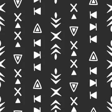 Seamless ethnic pattern. Hand drawn abstract background Illustrazione stock