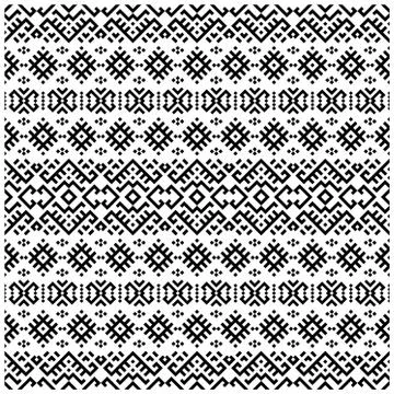 Seamless Ethnic Pattern Illustration vector with tribal design in black and w Illustrazione stock
