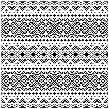 Seamless Ethnic Pattern Illustration vector with tribal design in black and w Stock Illustration