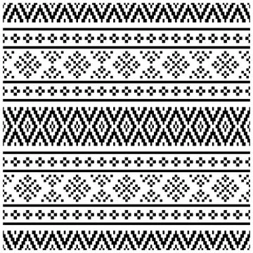 Seamless Ethnic Pattern Illustration vector with tribal design in black and w Stock Illustration