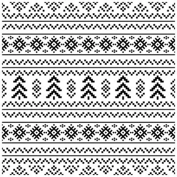 Seamless Ethnic Pattern Illustration vector with tribal design in black and w Stock Illustration