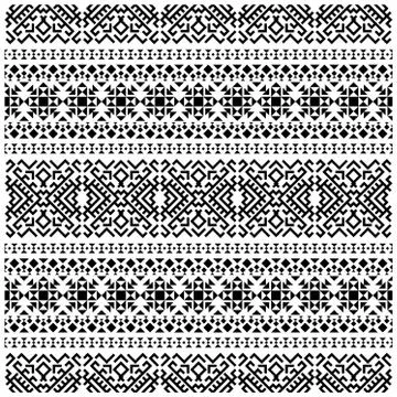 Seamless Ethnic Pattern Illustration vector with tribal design in black and w Illustrazione stock