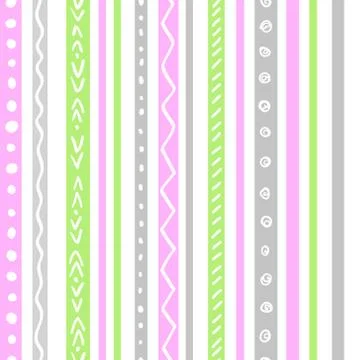 Seamless ethnic pattern with pastel color stripes. Stock Illustration
