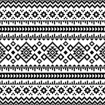 Seamless ethnic pattern. Pixel pattern with Native American tribal motive. Illustrazione stock