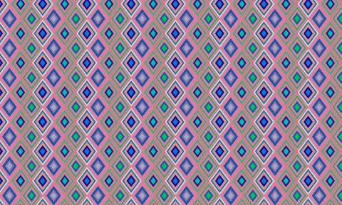 Seamless ethnic pattern repeats ikat ogee art floral and geometric elements.. Stock Illustration
