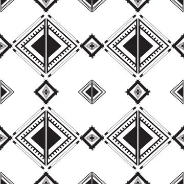 Seamless ethnic pattern repeats ikat ogee art floral and geometric elements.. 스톡 일러스트
