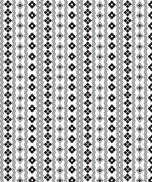 Seamless ethnic pattern repeats ikat ogee art floral and geometric elements.. Stock Illustration