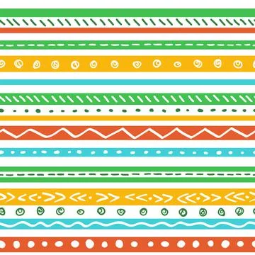Seamless ethnic pattern with soft color stripes. Stock Illustration