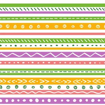 Seamless ethnic pattern with soft color stripes Stock Illustration