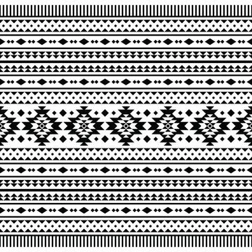 Seamless ethnic pattern style of Navajo tribal with geometric shapes. Stock Illustration