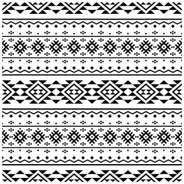 Seamless ethnic pattern textile design images-illustration in black white col Illustrazione stock