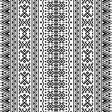 Seamless ethnic pattern texture background in tribal motif illustration vecto Stock Illustration