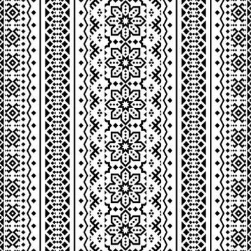 Seamless ethnic pattern texture background in tribal motif illustration vecto Stock Illustration
