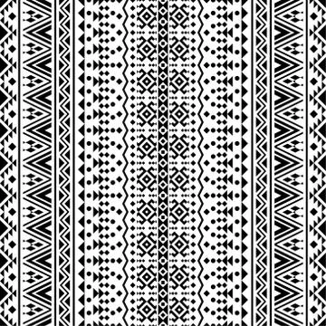 Seamless ethnic pattern texture background in tribal motif illustration vecto Stock Illustration